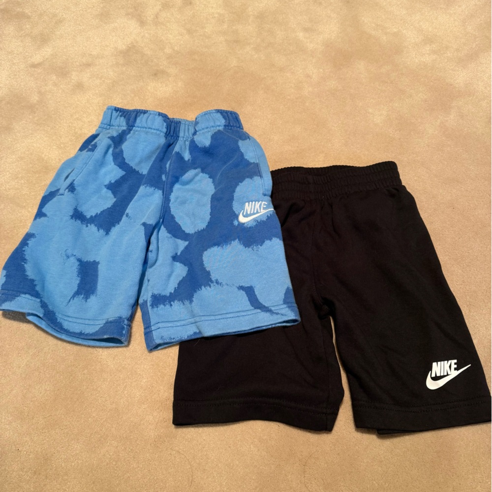 Nike Kids Blue Patterned and Black Shorts